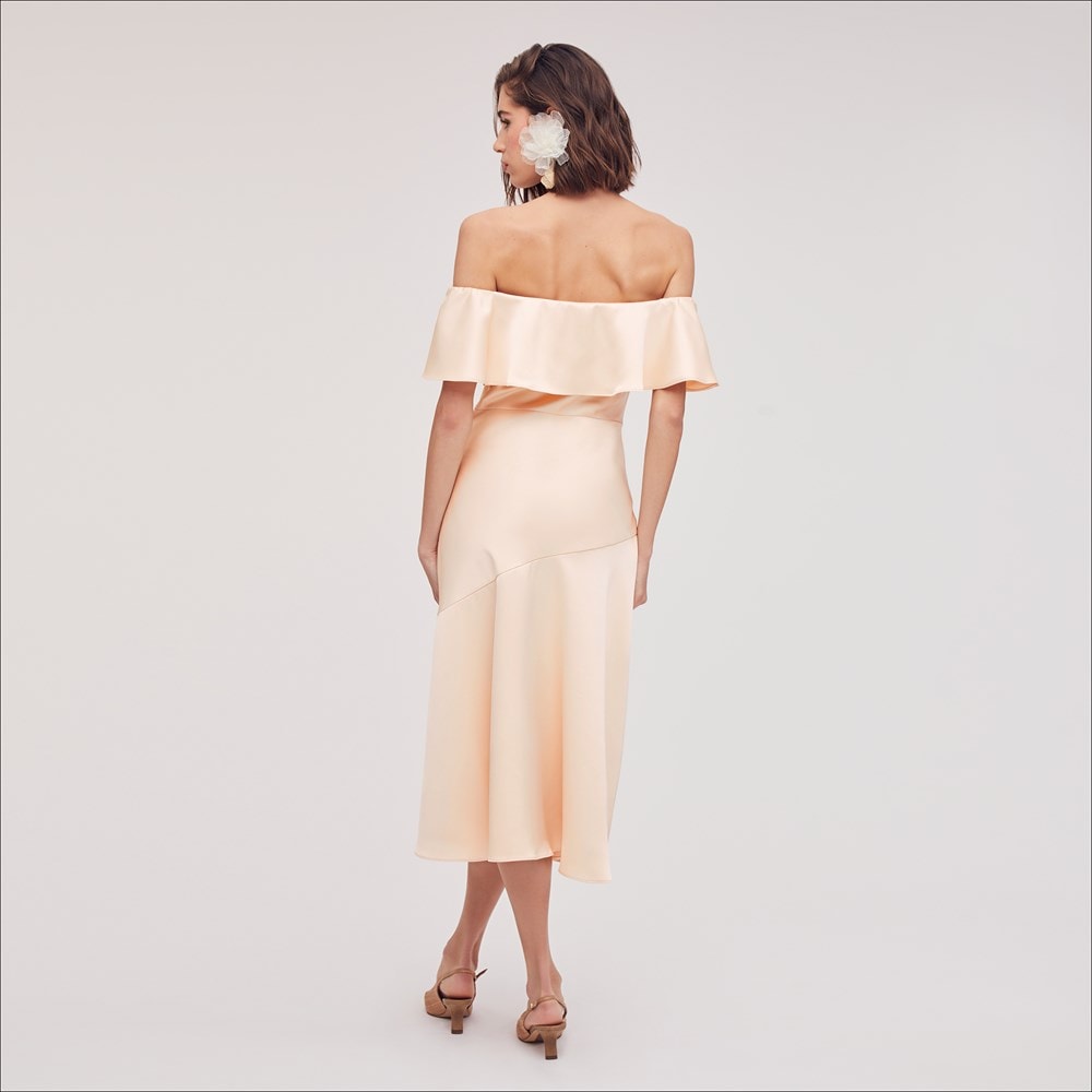 Off The Shoulder Aline Midi Dress - Back