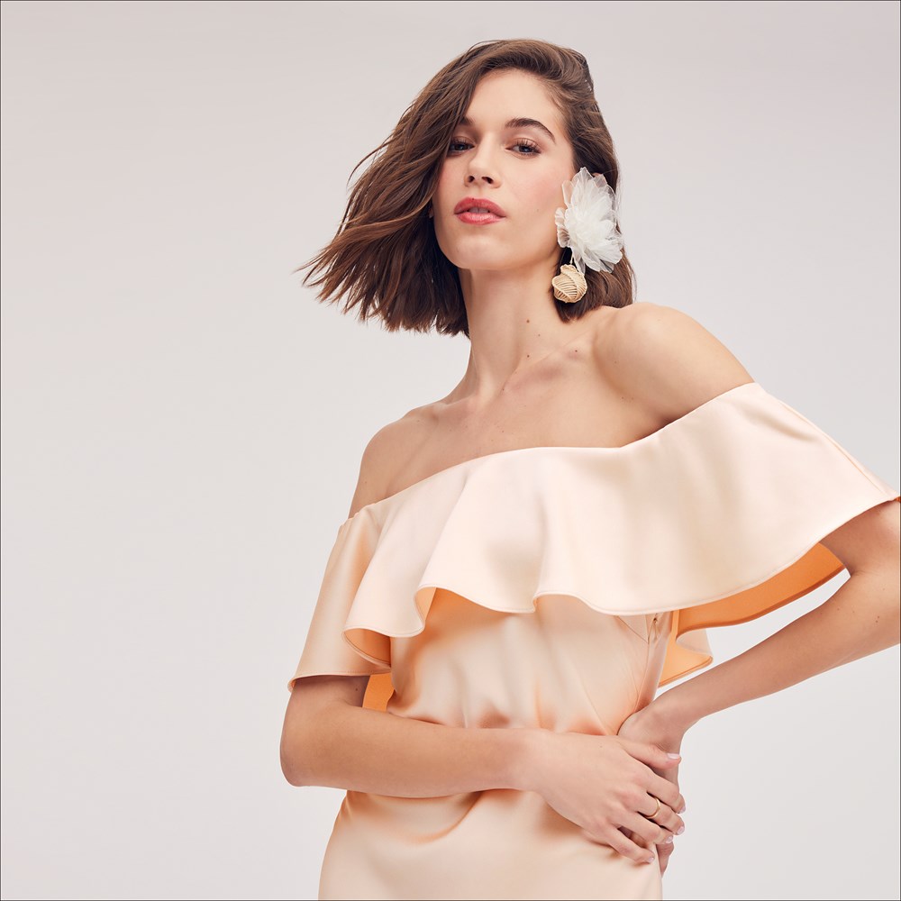 Off The Shoulder Aline Midi Dress - Left
