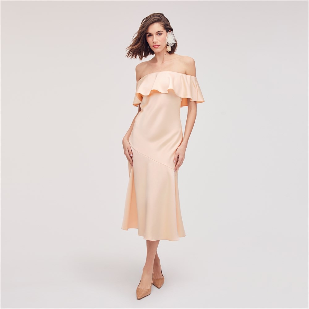 Off The Shoulder Aline Midi Dress - Pair